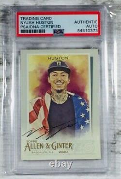2020 Topps Allen & Ginter (#193) NYJAH HUSTON HAND SIGNED! RC AUTO! PSA/DNA