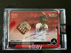 2020 Topps NOW 369D Ronald Acuna Jr AUTO Ball Relic /10 RED Braves IN HAND