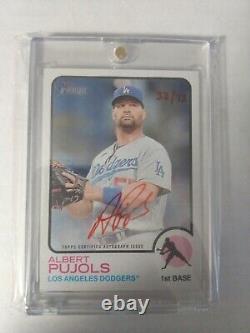 2022 Topps Heritage Albert Pujols Red Ink Real One Auto Hand Numbered 32/73