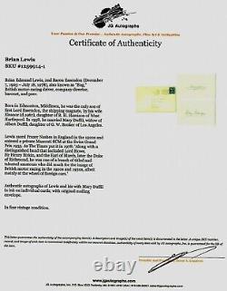 2nd Baron Essendon Brian Lewis Hand Signed 3X5 Card JG Autographs COA