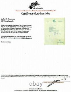 81st Governor of Connecticut John N. Dempsey Hand Signed TLS JG Autographs COA