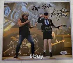 AC/DC Brian Johnson Hand Signed 8x10 Color Photo PSA COA