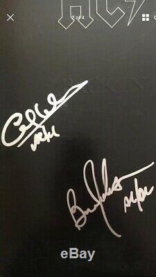 AC/DC Group Hand Signed Autographed Back In Black LP Album By All Five Members