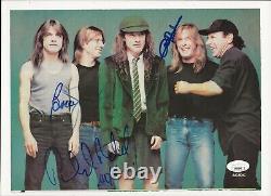 AC/DC hand SIGNED Mag Pinup Photo JSA COA Autographed by Brian Cliff & Phil Rudd