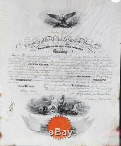 Andrew Johnson Naval Appointment- Rare Hand Signed, Not Stamp