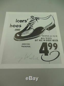 Andy Warhol Hand Signed Print In Silver Pen Icer's Shoes 1986 With Coa