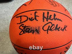 Atlanta Hawks Autographed Basketball Lenny Wilkins Dick Helm Stan Albeck Mutombo