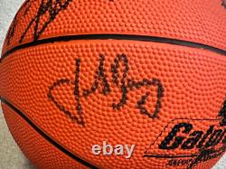 Atlanta Hawks Autographed Basketball Lenny Wilkins Dick Helm Stan Albeck Mutombo