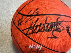 Atlanta Hawks Autographed Basketball Lenny Wilkins Dick Helm Stan Albeck Mutombo