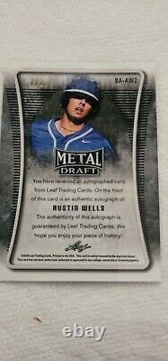 Austin Wells 2020 Leaf Metal Draft Red White Blue Prizm Rookie Auto 7/10 Mint