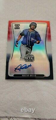 Austin Wells 2020 Leaf Metal Draft Red White Blue Prizm Rookie Auto 7/10 Mint