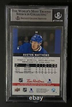 Auston Matthews SIGNED 2019-20 UD Tim Hortons #33 Maple Leafs BAS Slab Auto