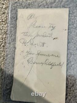 Authentic Hand-Written Note Signed Racing Legend Barney Oldfield