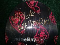 Autographed Santa Cruz Erick Winkowski Multi Hand Skateboard deck 8.25