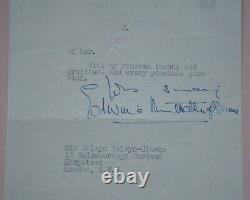 Autographed letter Edwina Mountbatten of Burma 1958 Hand Signed