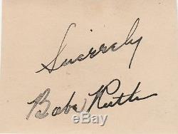 BABE RUTH Hand Signed Autograph Signature WithCOA