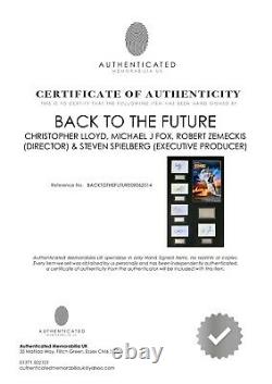 BACK TO THE FUTURE Steven Spielberg film hand signed mounted frame