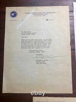 BILL ANDERS Beckett BAS Hand Signed Autograph NASA LETTER Apollo 8 William