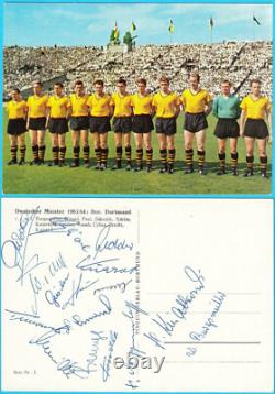 BORUSSIA DORTMUND 1963 original autographs HAND SIGNED Germany football fussball