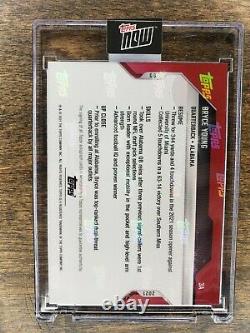 BRYCE YOUNG 2021 Bowman Next 64/99 3A Heisman ALABAMA Auto Autograph In Hand