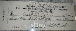 Babe Ruth Signed Autographed fully Hand Written Check PSA DNA certified