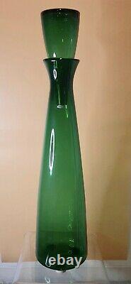 Blenko Glass Vintage Vase Hand Blown Mid Century Art Decanter Blenko Autographed