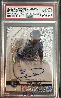 Bobby Witt Jr. 2020 Bowman Sterling Speckle Refractor Auto /99 Psa 10