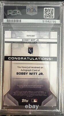 Bobby Witt Jr. 2020 Bowman Sterling Speckle Refractor Auto /99 Psa 10