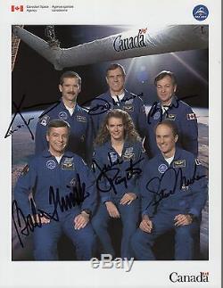 CANADIAN ASTRONAUTS HAND SIGNED 8x11 PHOTO+COA CHRIS HADFIELD+PAYETTE+4 MORE