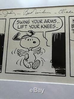 CHARLES M. SCHULZ Hand Signed SNOOPY ARTWORK Peanuts Autograph Comic Strip