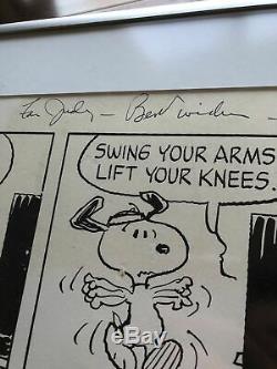 CHARLES M. SCHULZ Hand Signed SNOOPY ARTWORK Peanuts Autograph Comic Strip