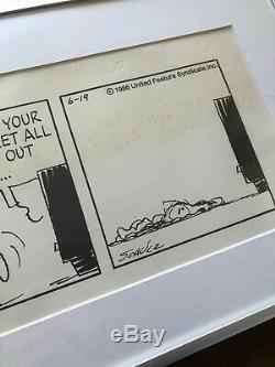 CHARLES M. SCHULZ Hand Signed SNOOPY ARTWORK Peanuts Autograph Comic Strip