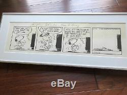 CHARLES M. SCHULZ Hand Signed SNOOPY ARTWORK Peanuts Autograph Comic Strip