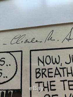 CHARLES M. SCHULZ Hand Signed SNOOPY ARTWORK Peanuts Autograph Comic Strip