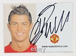 CRISTIANO RONALDO Hand Signed 2008 Club Card Manchester United RARE Autograph