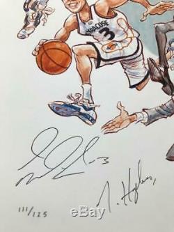 Carmelo Anthony Hand Signed 2003 Syracuse Print+boeheim+hakim+gmac Photo Proof