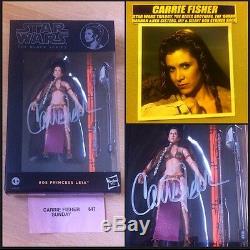 Carrie Fisher Hand Signed Autograph Star Wars Black Series Princess Leis Figure