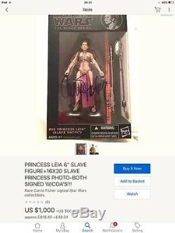 Carrie Fisher Hand Signed Autograph Star Wars Black Series Princess Leis Figure