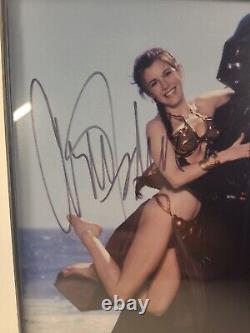 Carrie Fisher & James Earl Jones Hand Signed Autographed Star Wars Photo With COA