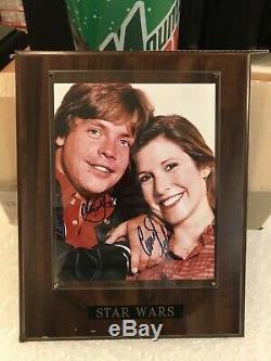 Carrie Fisher Mark Hamill Star Wars Hand Signed Autographed Photo With Coa