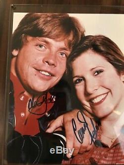 Carrie Fisher Mark Hamill Star Wars Hand Signed Autographed Photo With Coa