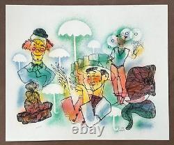 Carrillo Hand Signed Clowns Lithograph Clown Parade Signed Limited Edition Litho