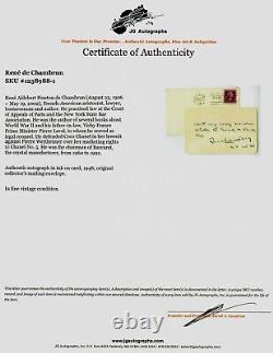 Coco Chanel's Attorney René de Chambrun Hand Signed 3X5 Card JG Autographs COA