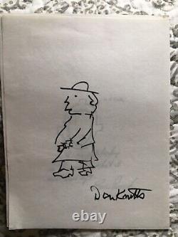 DON KNOTTS ORIGINAL DRAWING Hand Signed Autographed 8 X 11 WithCOA