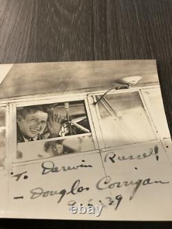DOUGLAS Wrong Way CORRIGAN hand Signed? And Dated 1939 Size 4x3 Ink? 