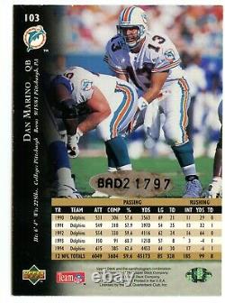 Dan Marino 1995 Upper Deck Electric Diamond Gold Autograph 189/250