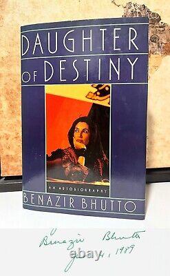 Daughter of Destiny HAND SIGNED by Benazir Bhutto Senator Lugar 1st Ed Autograph