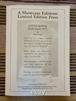 David Bowie Earls Court 1973 Limited Edition Print hand signed by Mick Rock