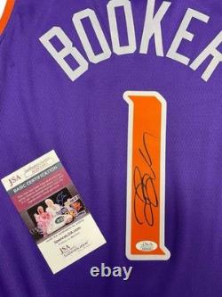 Davin Booker Violet Jersey PHX Hand Signed Autographed BAS COA