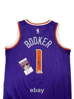 Davin Booker Violet Jersey PHX Hand Signed Autographed BAS COA